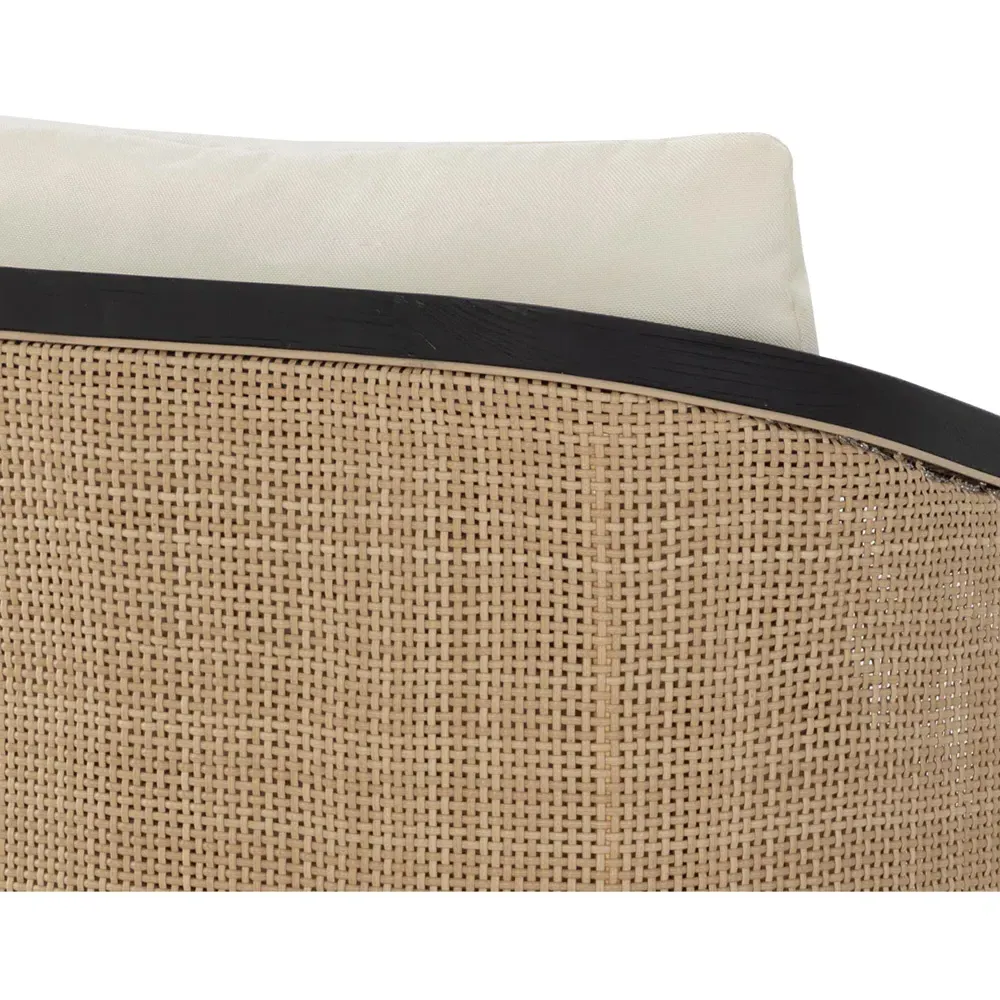 Willis Woven Wicker Outdoor Dining Arm Chair - Black, Teak