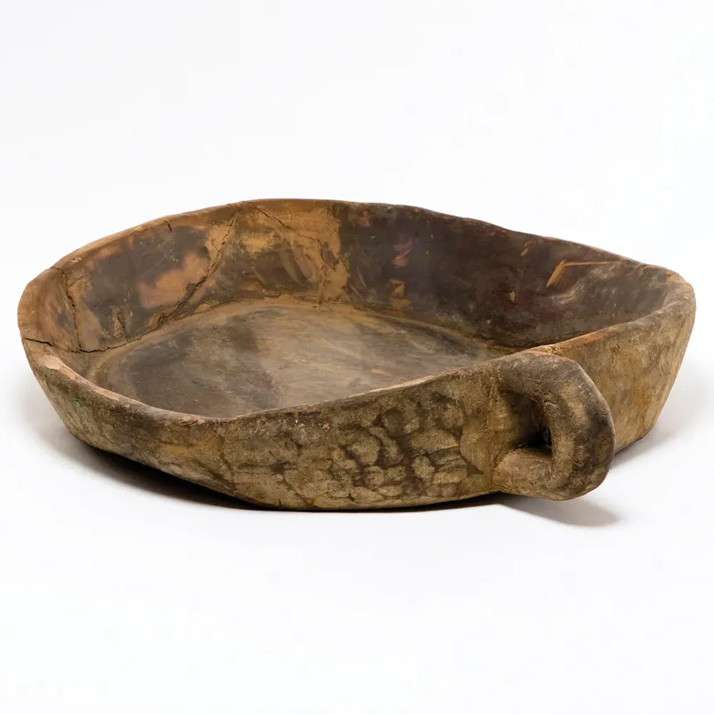 Willow Round Chipatti Decorative Bowl - Brown, Wood image