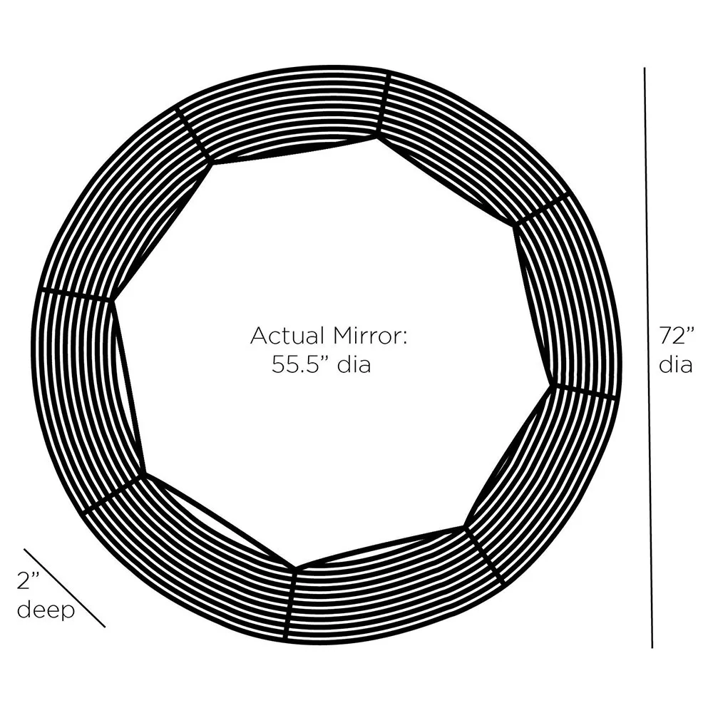 Wilma Round Wall Mirror - Antique Brass, Metal