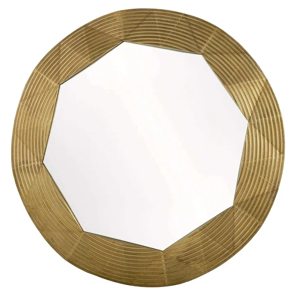 Wilma Round Wall Mirror - Antique Brass, Metal