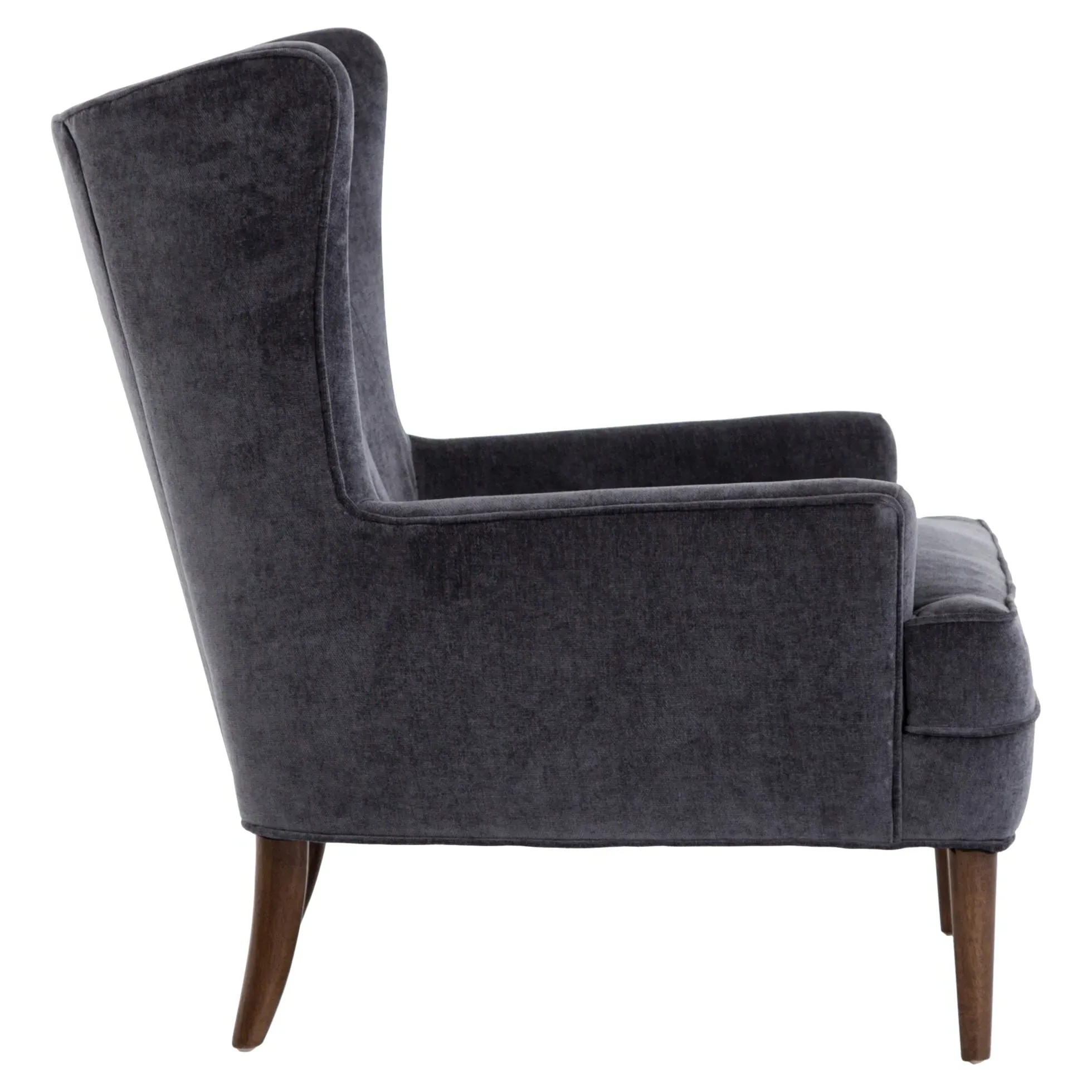 Wilmette Wing Back Arm Chair - Charcoal Grey, Parawood
