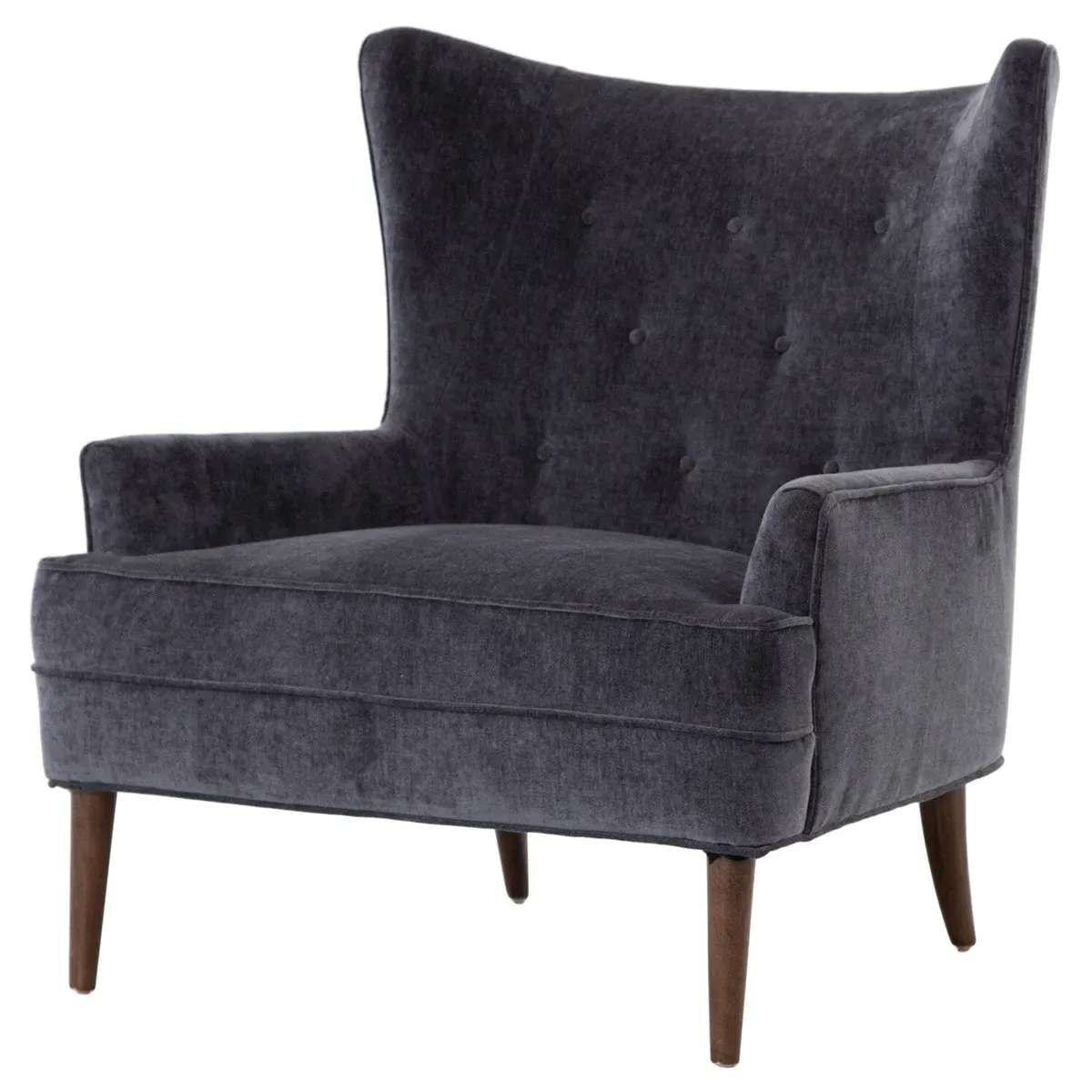 Wilmette Wing Back Arm Chair - Charcoal Grey, Parawood image