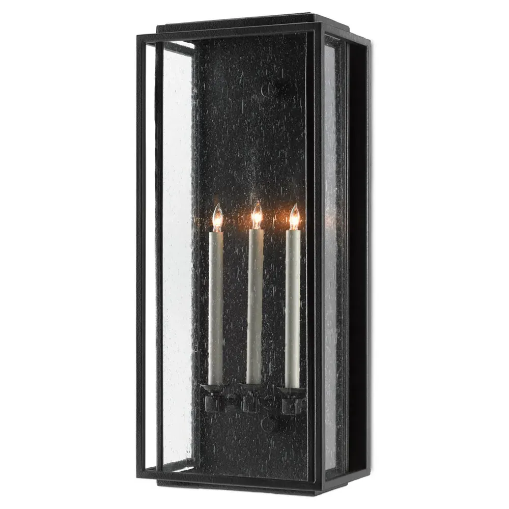 Windra Large Outdoor Wall Sconce - Black, Wrought Iron