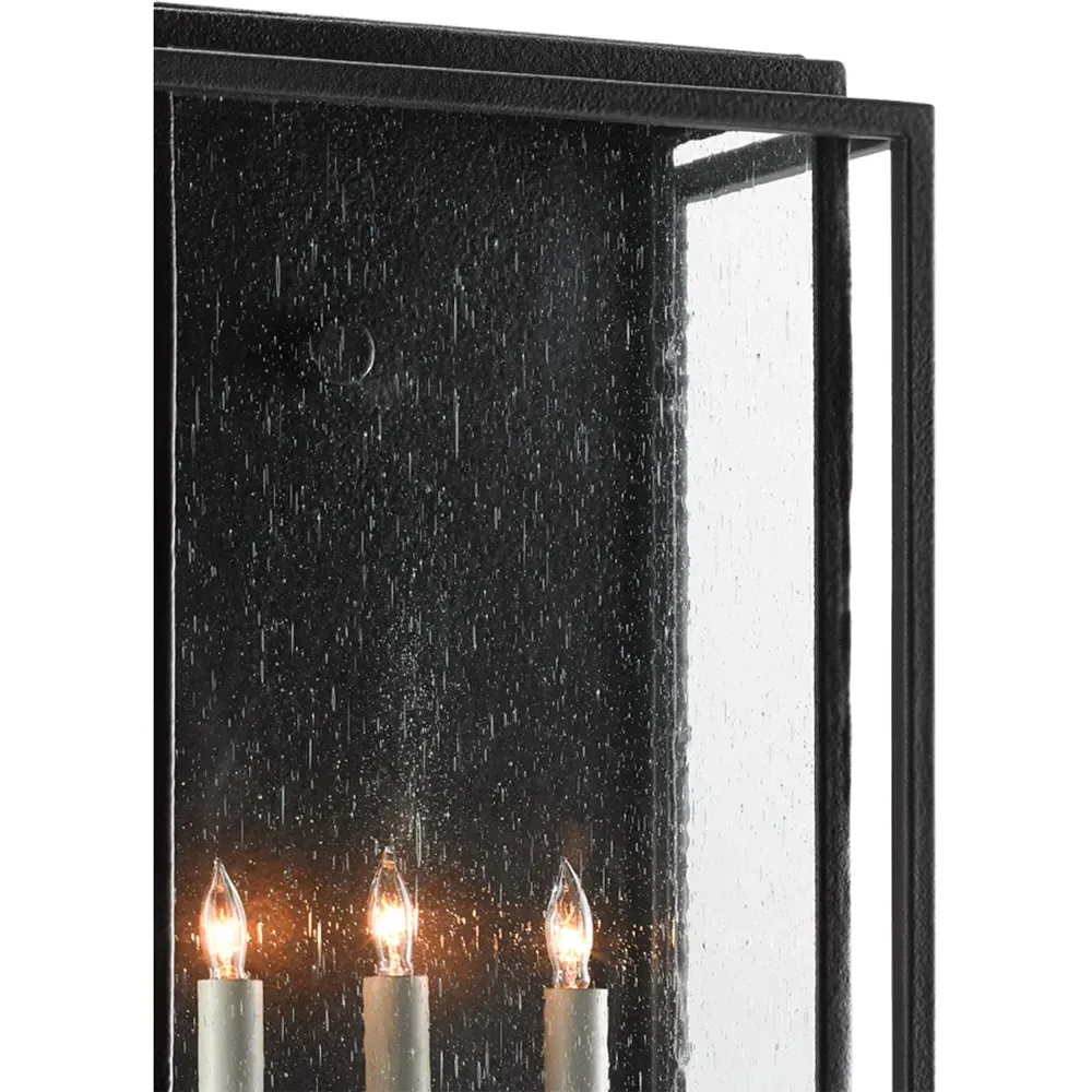 Windra Large Outdoor Wall Sconce - Black, Wrought Iron