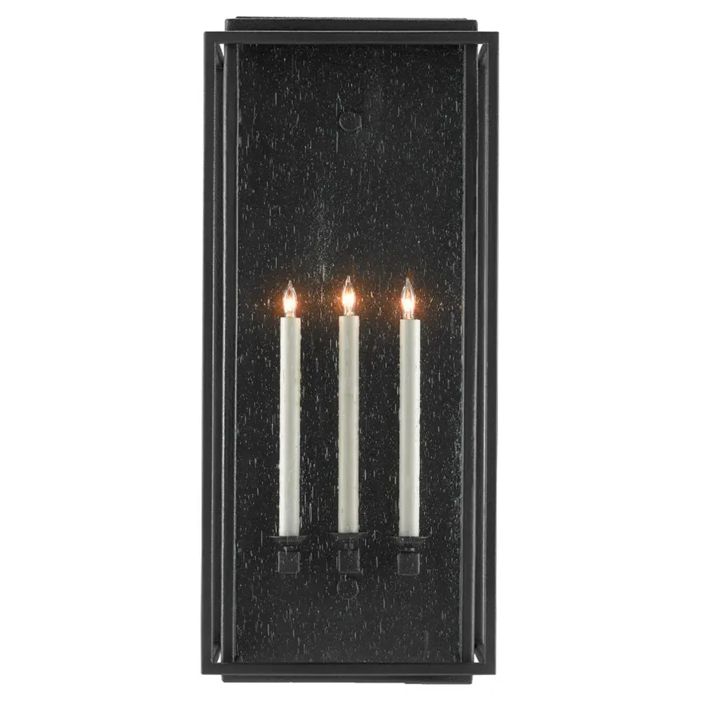 Windra Large Outdoor Wall Sconce - Black, Wrought Iron