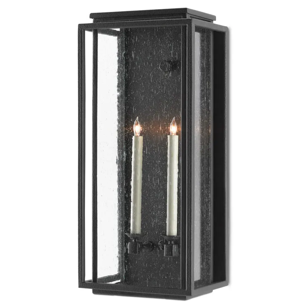 Windra Medium Outdoor Wall Sconce - Black, Wrought Iron