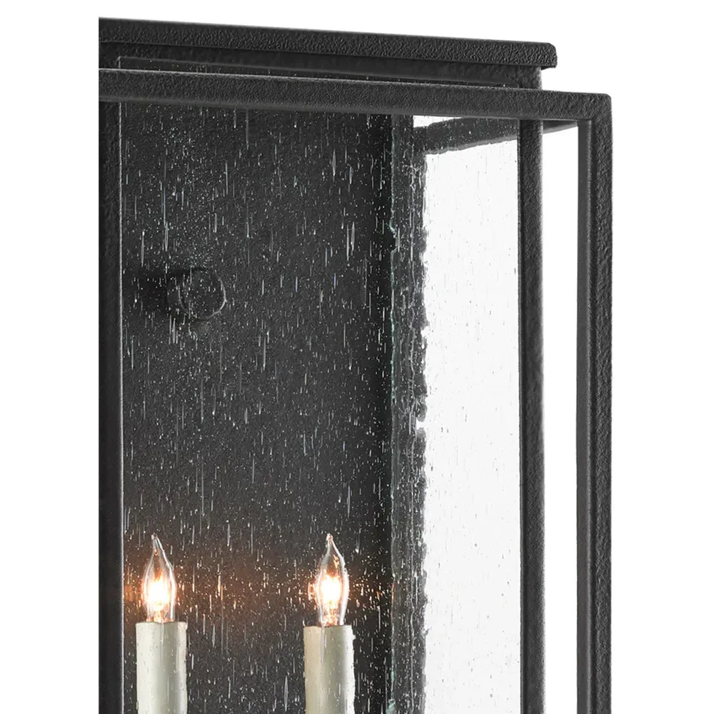 Windra Medium Outdoor Wall Sconce - Black, Wrought Iron