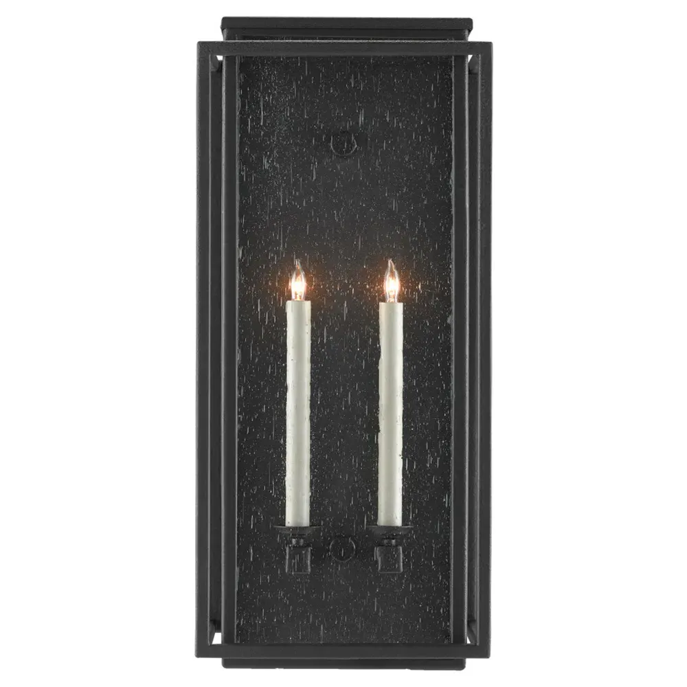 Windra Medium Outdoor Wall Sconce - Black, Wrought Iron