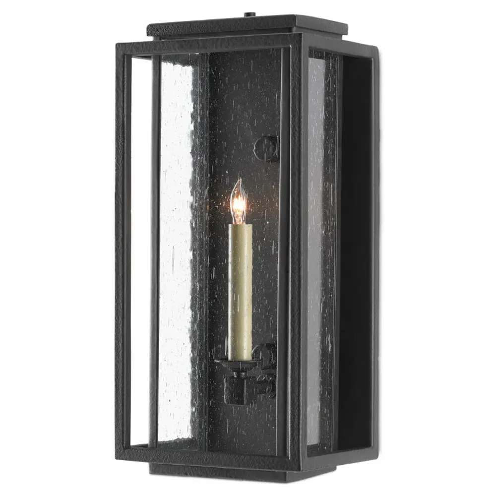 Windra Small Outdoor Wall Sconce - Black, Wrought Iron