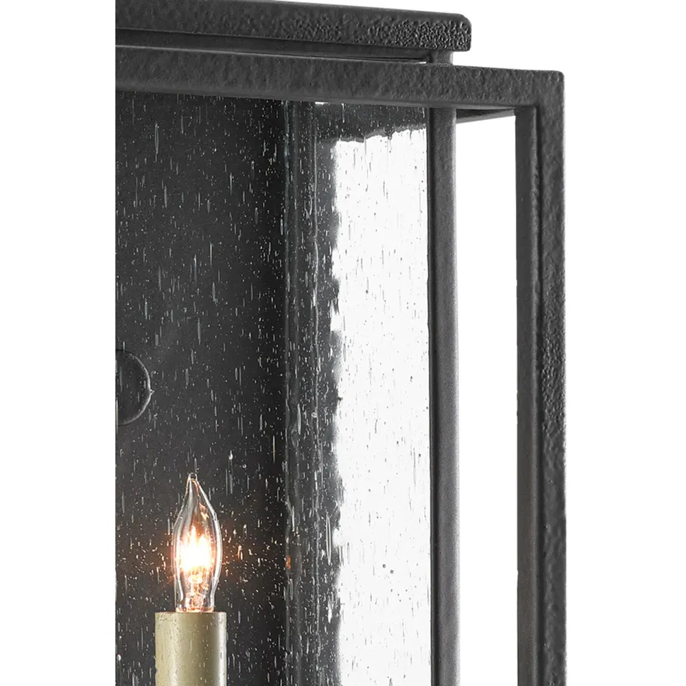 Windra Small Outdoor Wall Sconce - Black, Wrought Iron