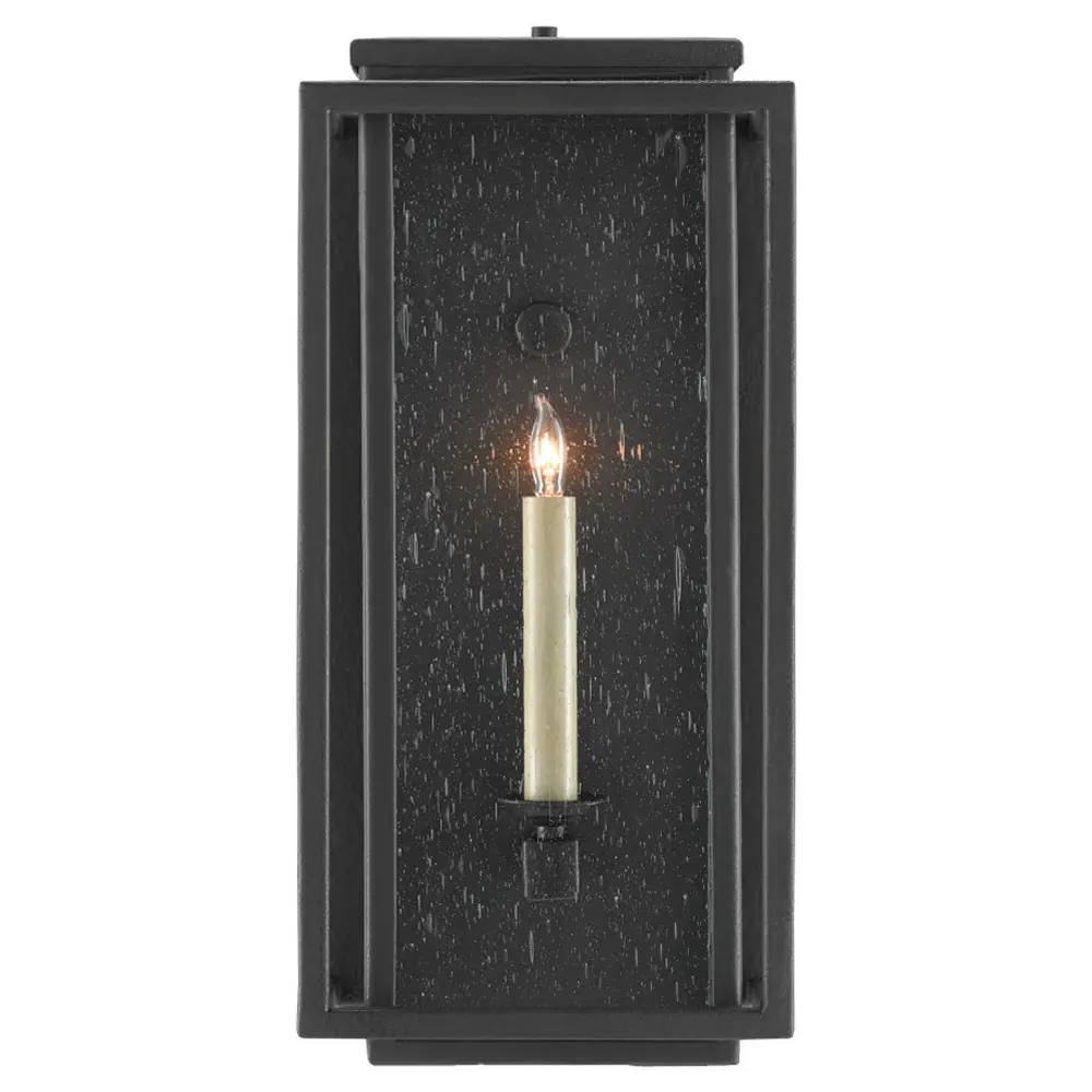 Windra Small Outdoor Wall Sconce - Black, Wrought Iron image