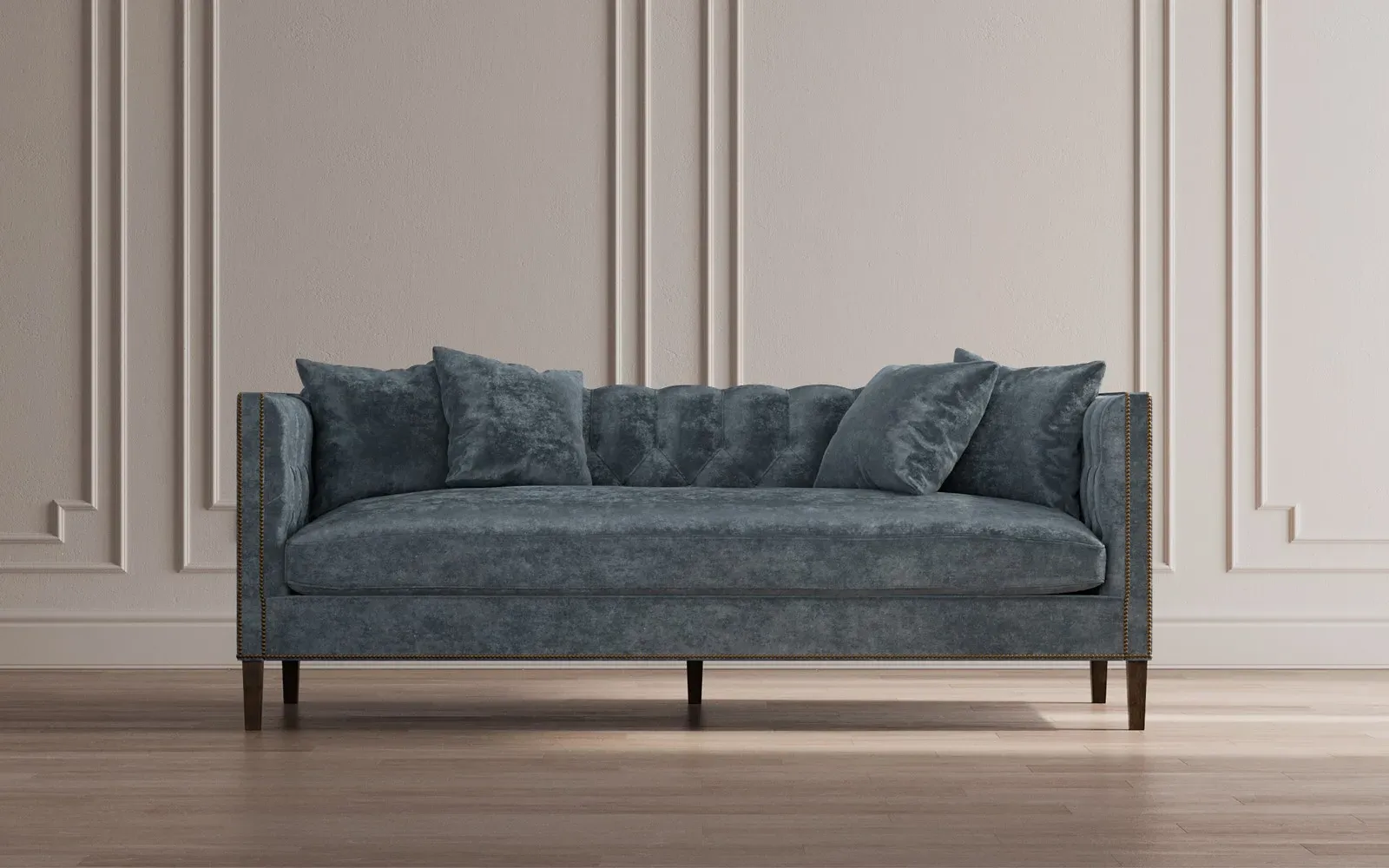 Winifred Bench Cushion Sofa - Fog