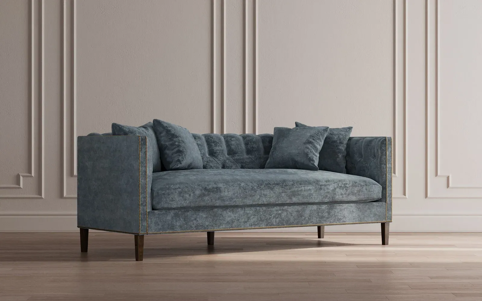 Winifred Bench Cushion Sofa - Fog