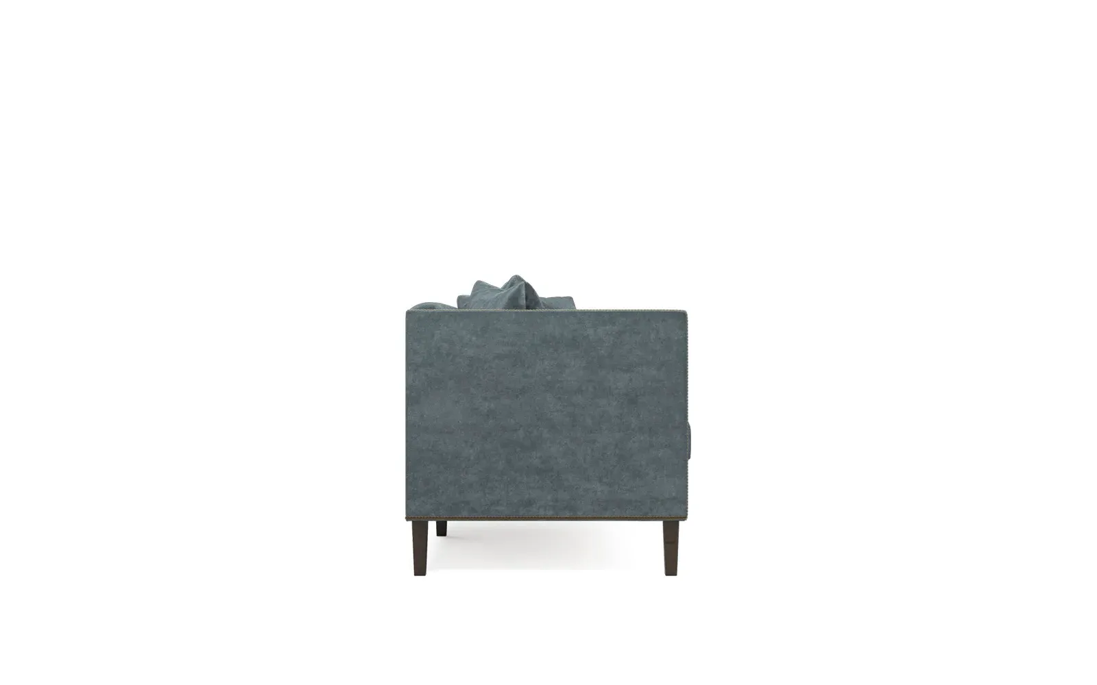 Winifred Bench Cushion Sofa - Slate Blue, Velvet