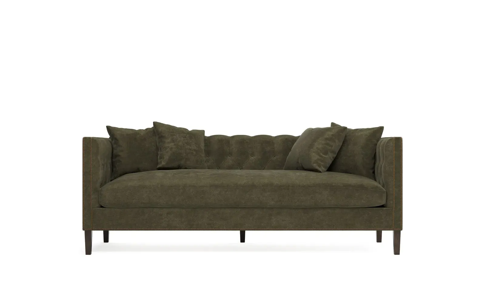 Winifred Bench Cushion Sofa - Tuscan Olive, Velvet
