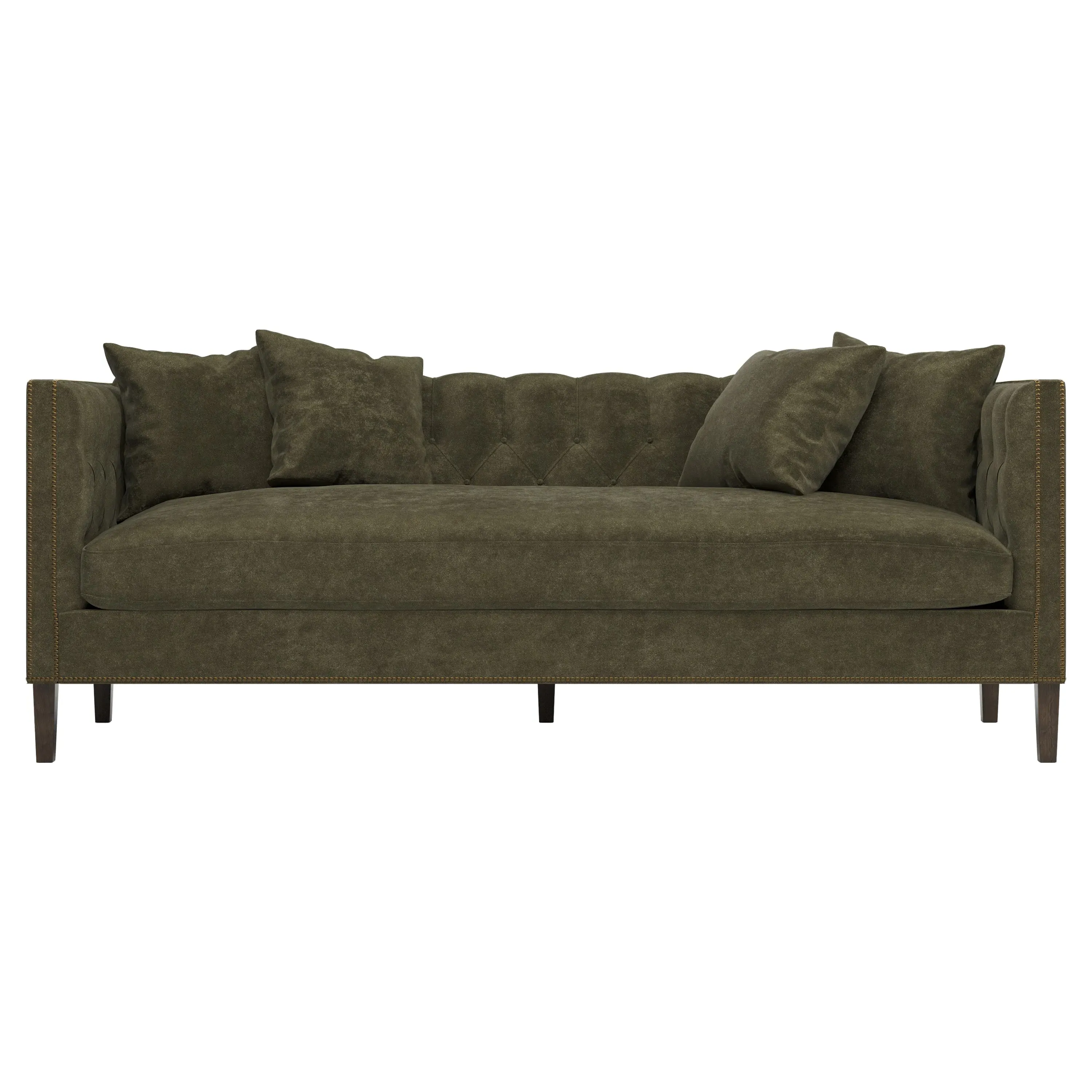 Winifred Bench Cushion Sofa - Tuscan Olive, Velvet