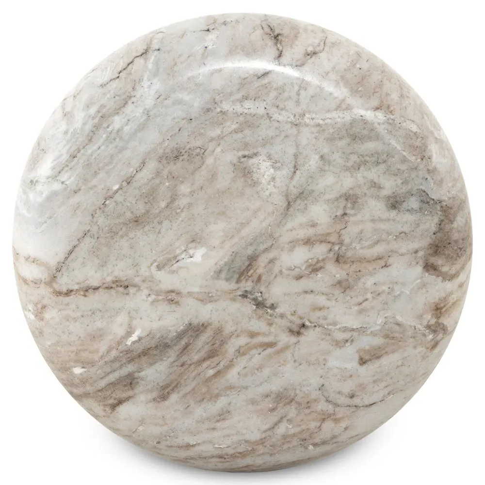 Winifred Pedestal End Table - Beige, Sawar Marble