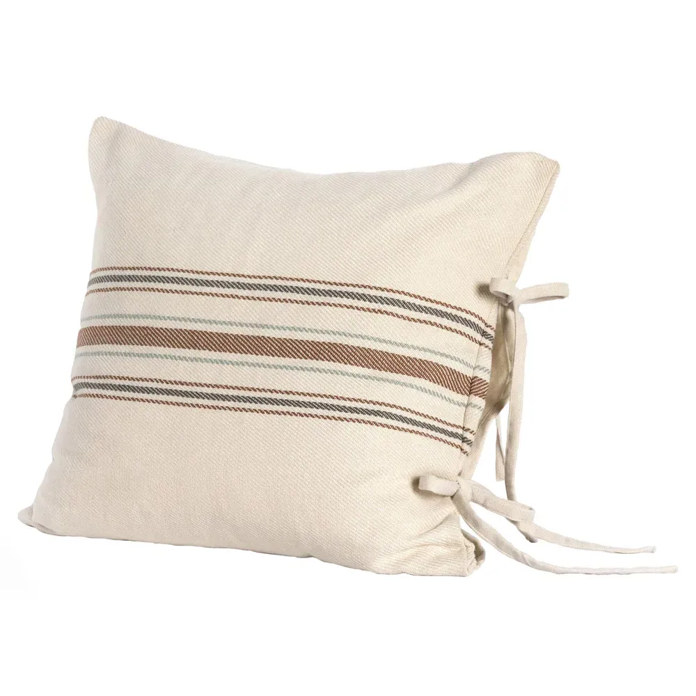 Winnie Striped Indoor Outdoor Throw Pillow - Beige