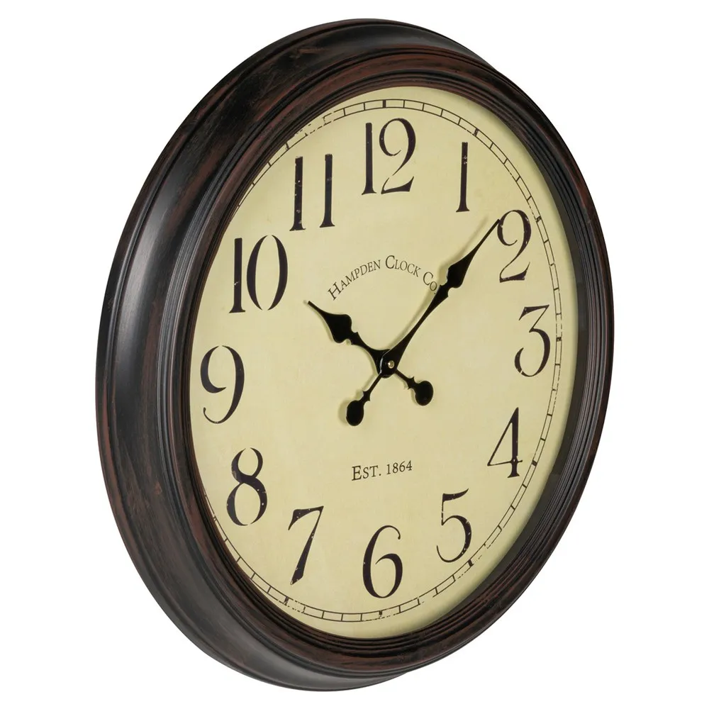 Winsley Round Wall Clock - Black, Metal