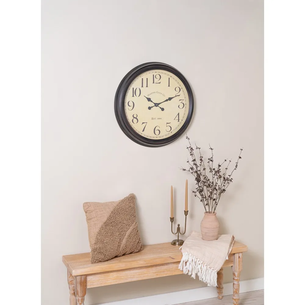 Winsley Round Wall Clock - Black, Metal