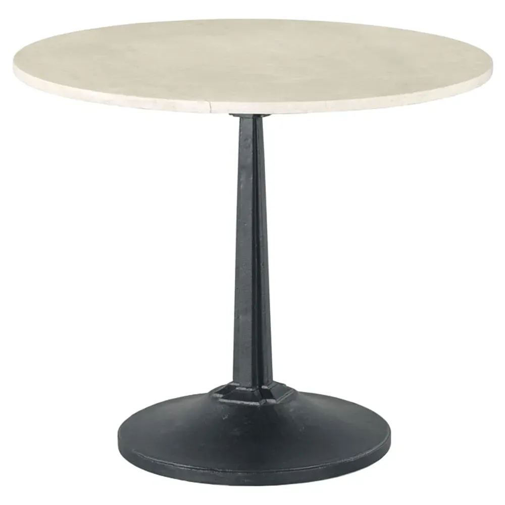 Winston Round Bistro Table - Off White, Marble