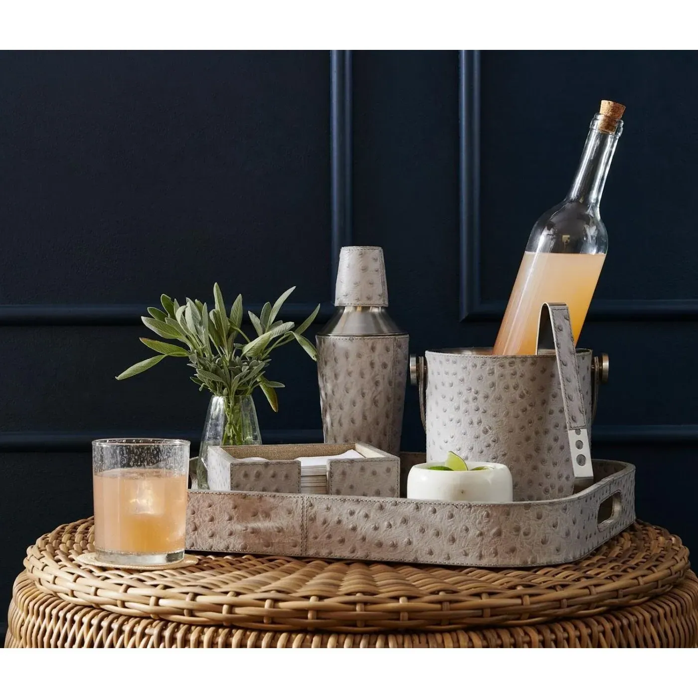 Witney Cocktail Shaker - Grey, Leather