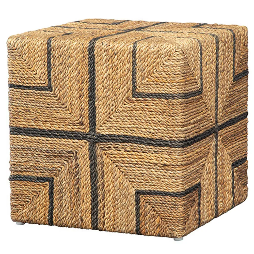 Wolf Cube Ottoman - Brown, Banana Leaf