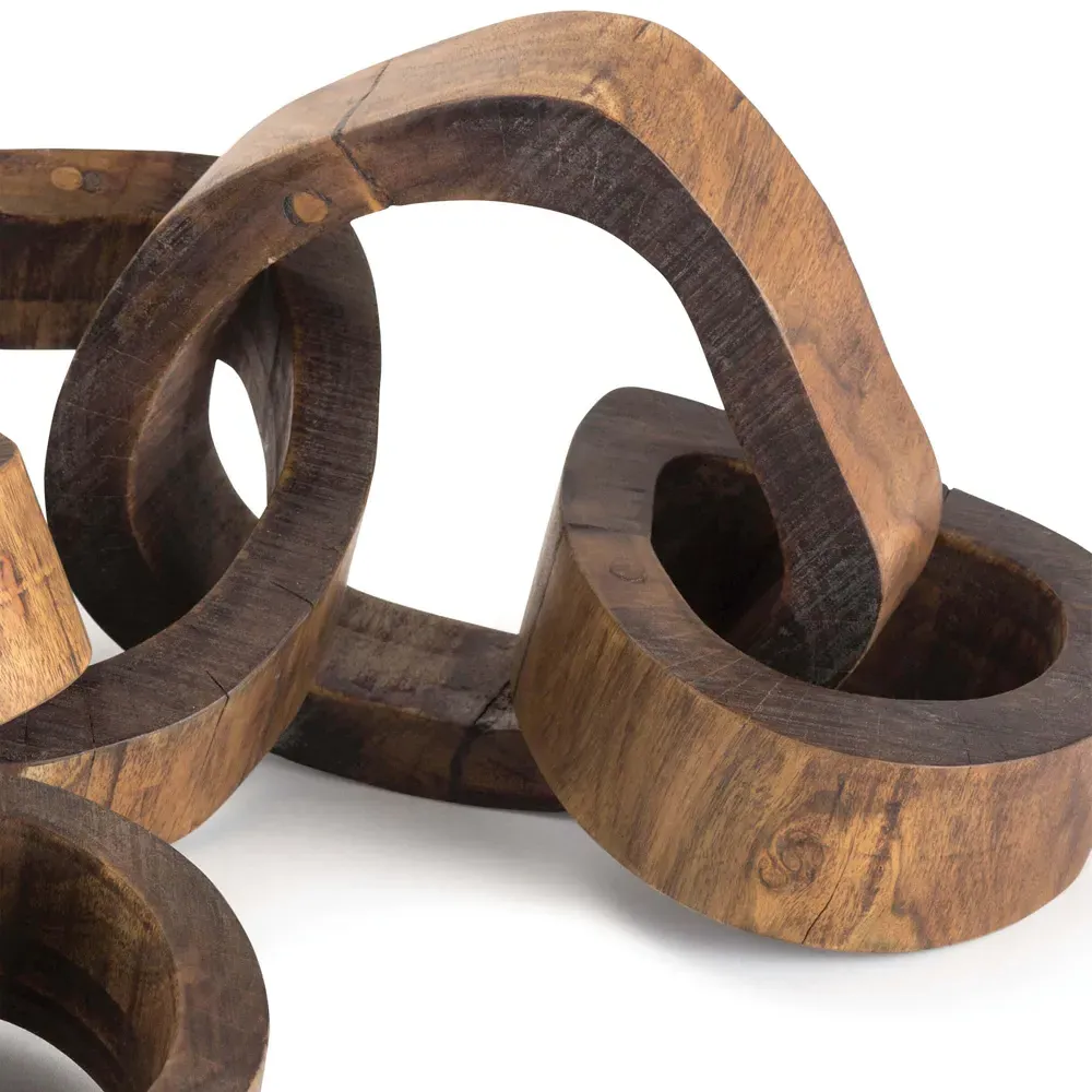 Wooden Links Rustic Lodge Centerpiece - Brown, Acacia