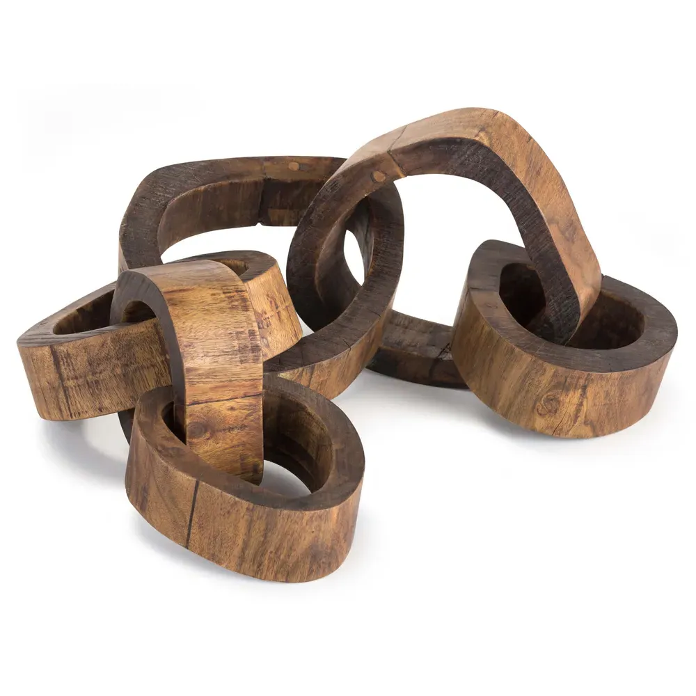 Wooden Links Rustic Lodge Centerpiece - Brown, Acacia image