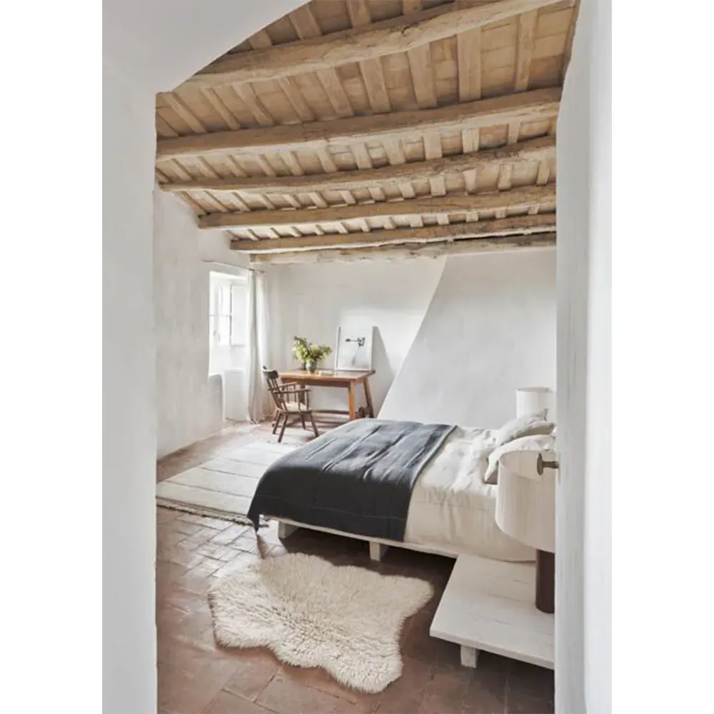 Woolly Shag Rug - White, Wool