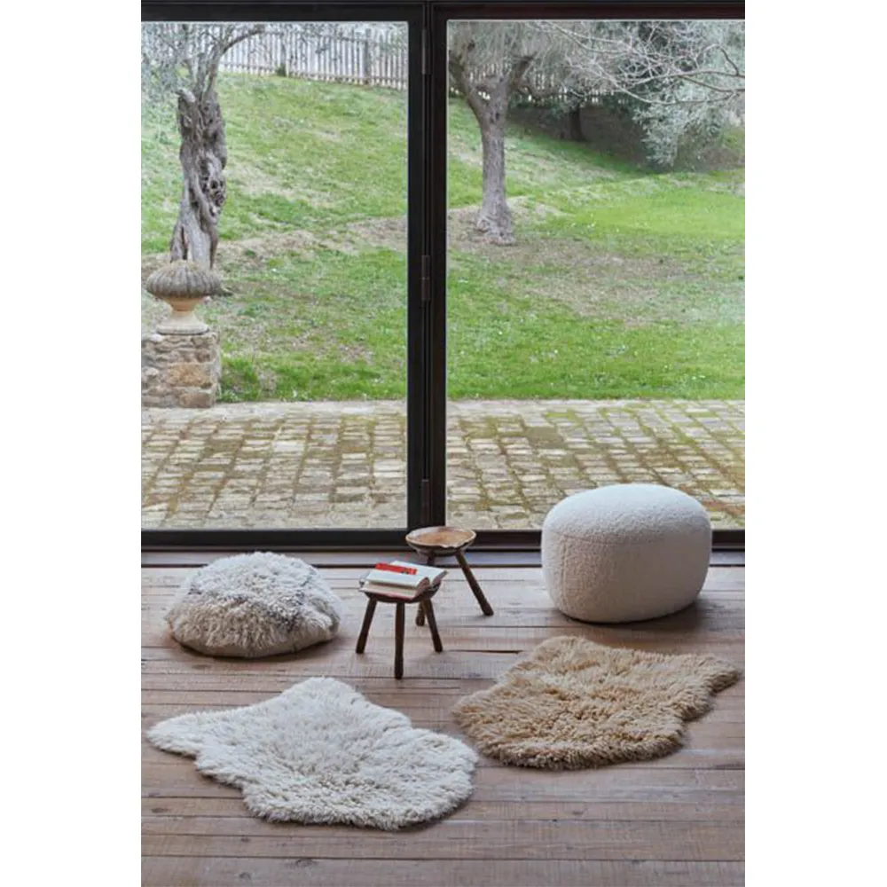 Woolly Shag Rug - White, Wool