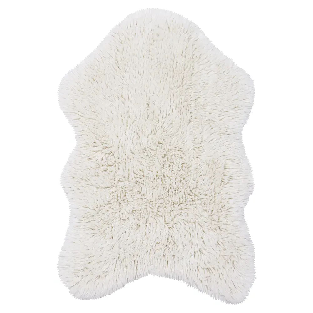 Woolly Shag Rug - White, Wool