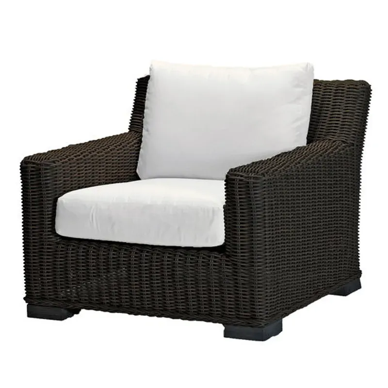 Woven Wicker Outdoor Lounge Chair - Black, Resin image