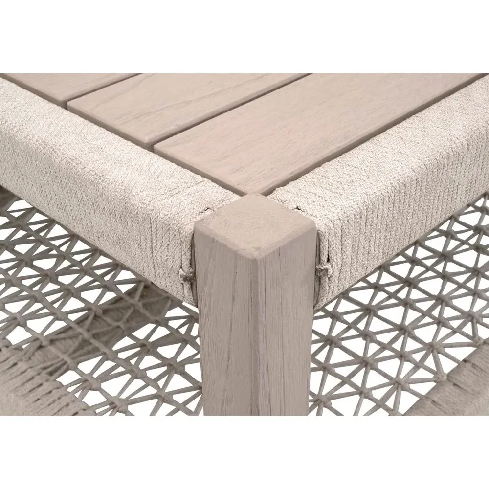 Wren Rectangular 2 Tier Outdoor Coffee Table - Beige, Teak