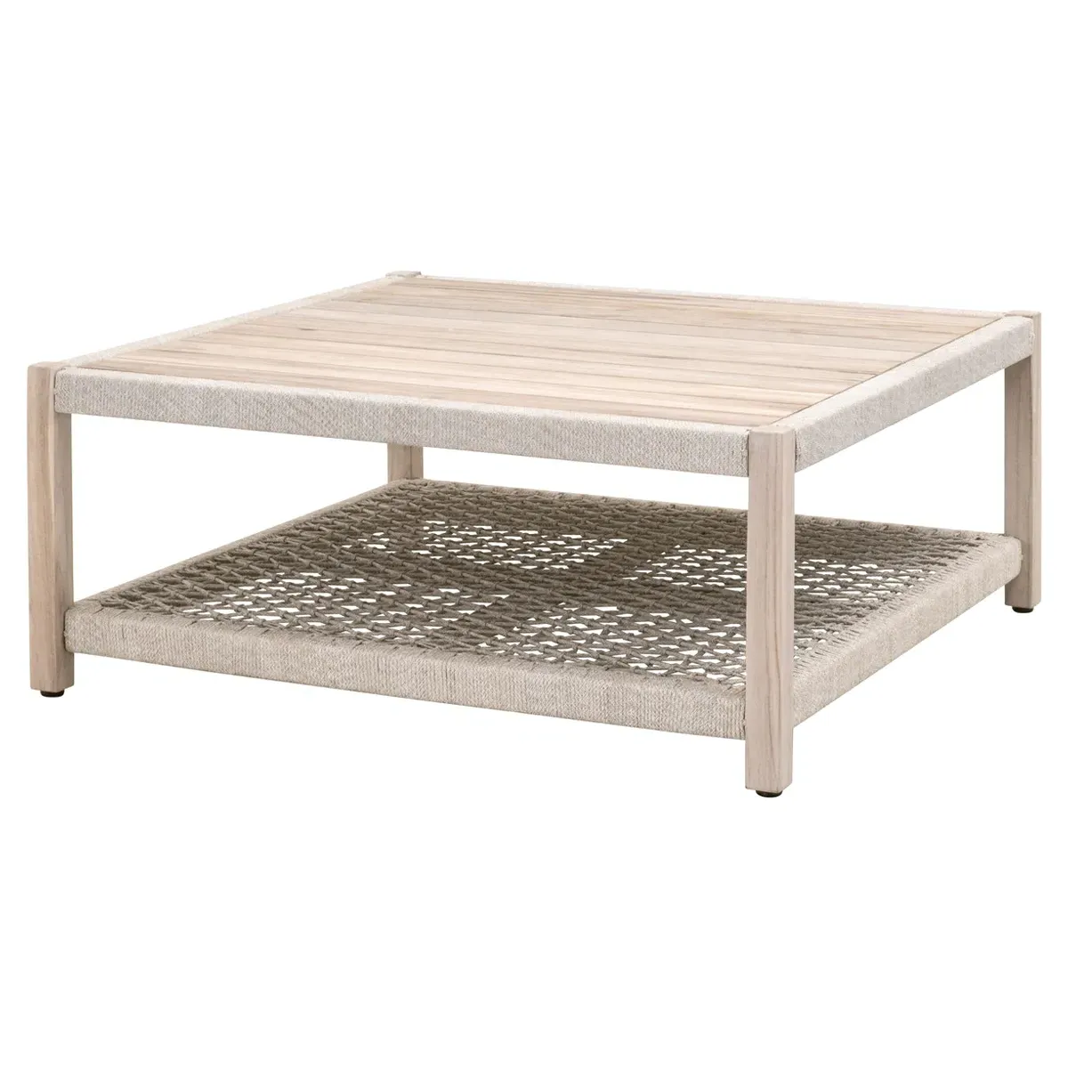 Wren Square 2 Tier Outdoor Coffee Table - Taupe, Teak