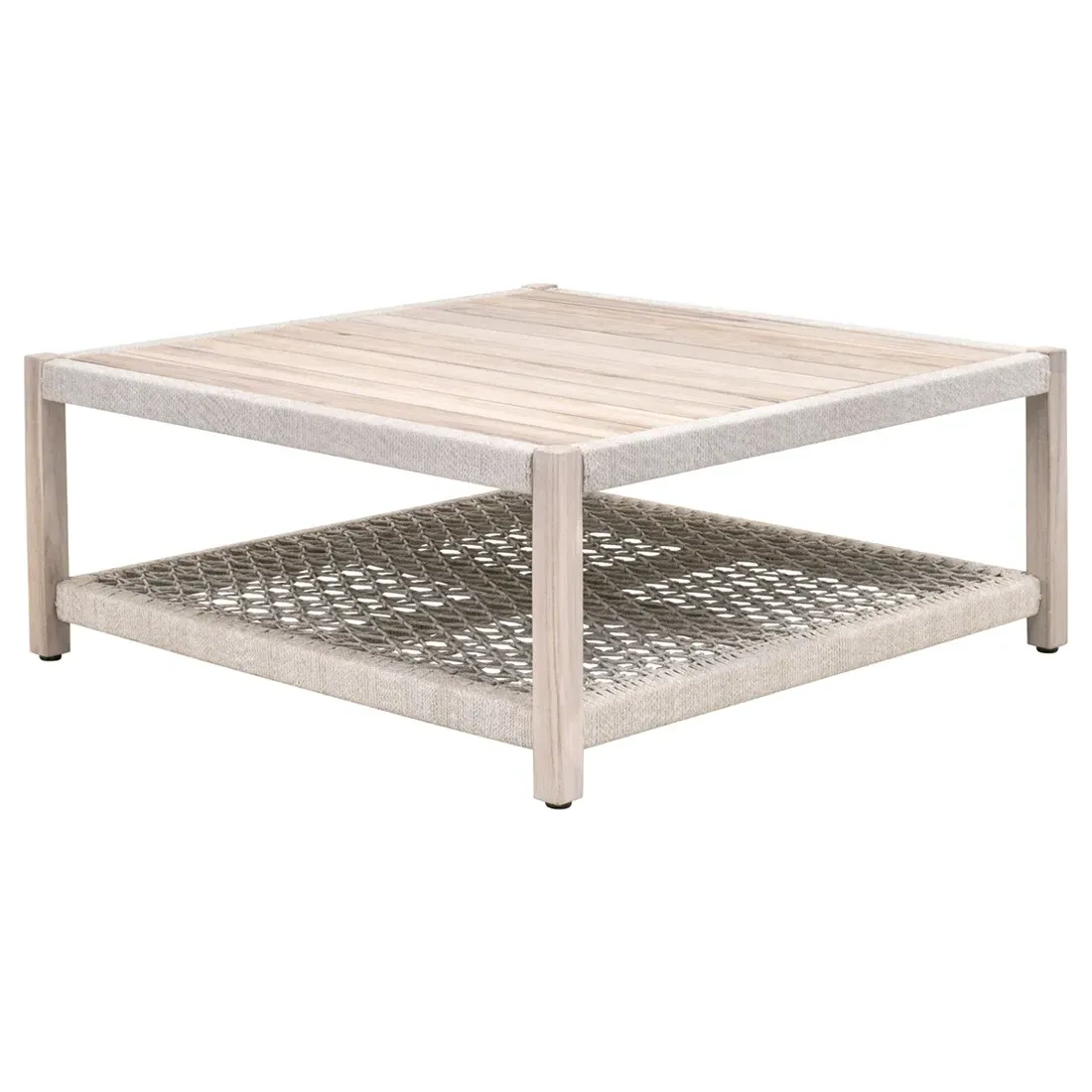 Wren Square 2 Tier Outdoor Coffee Table - Taupe, Teak