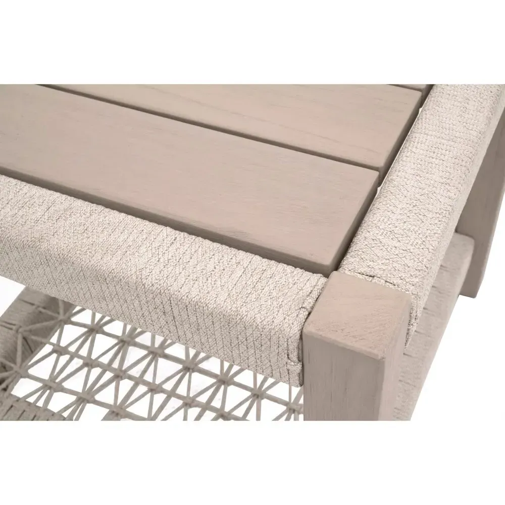 Wren Square Outdoor End Table - Beige, Teak
