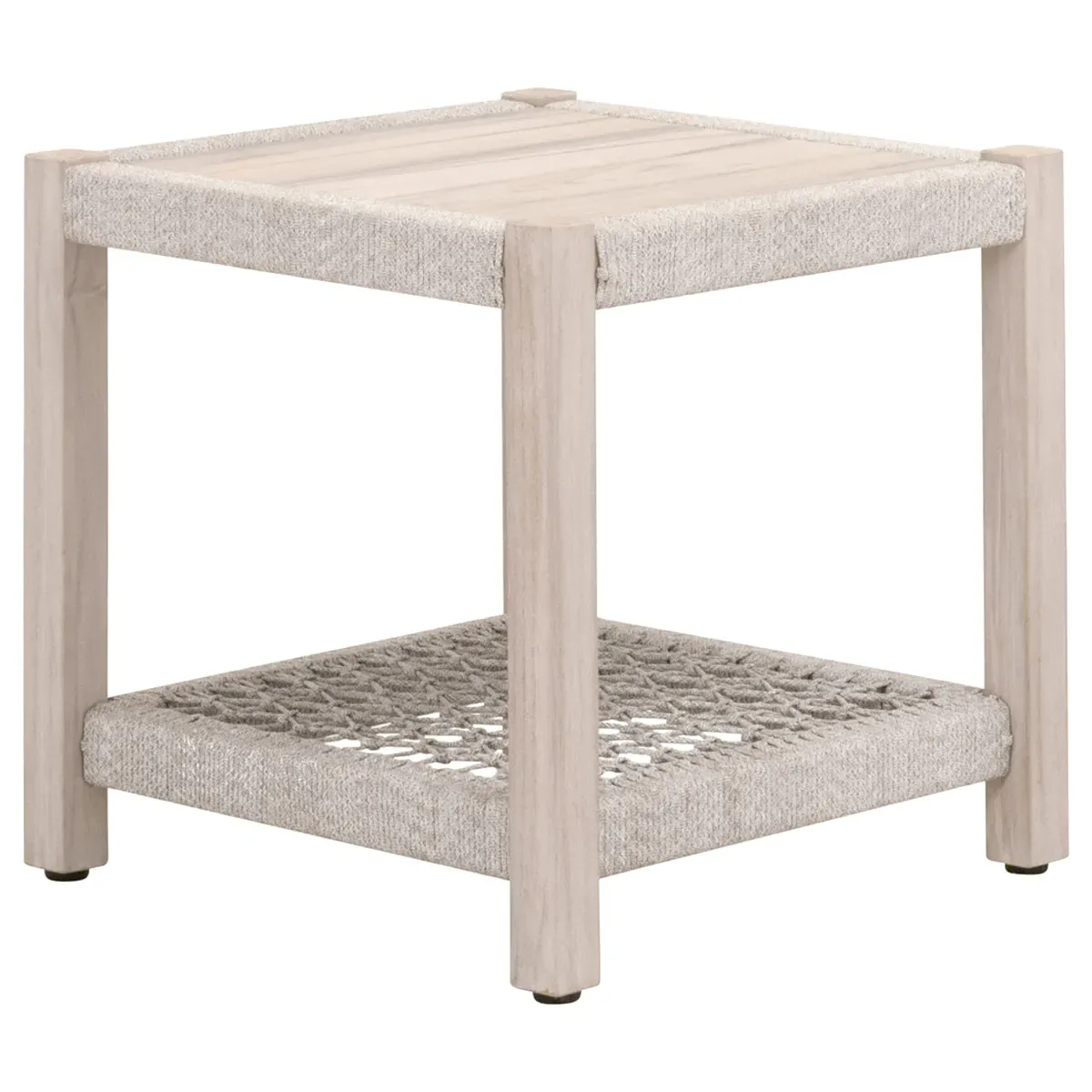 Wren Square Outdoor End Table - Taupe, Teak