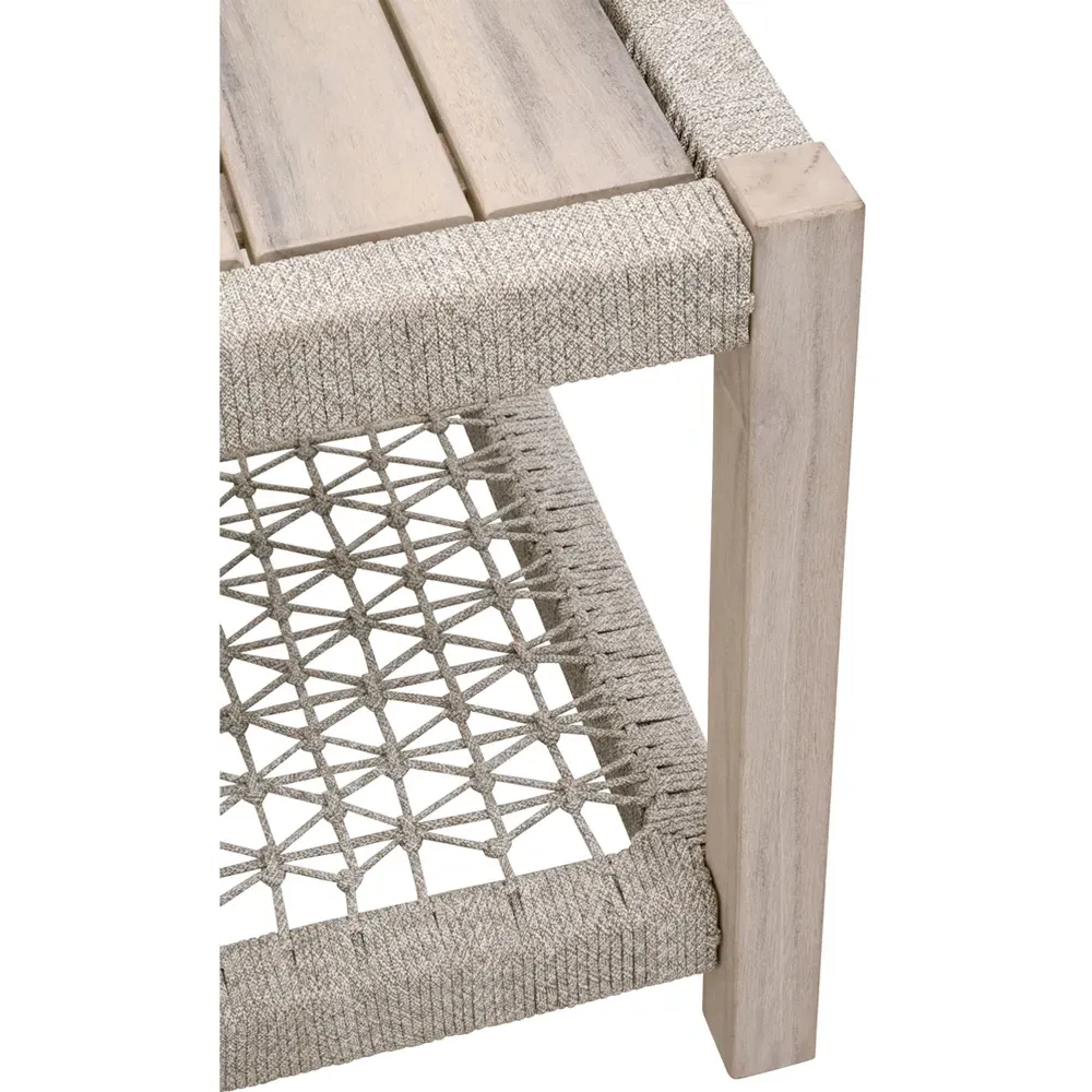 Wren Square Outdoor End Table - Taupe, Teak