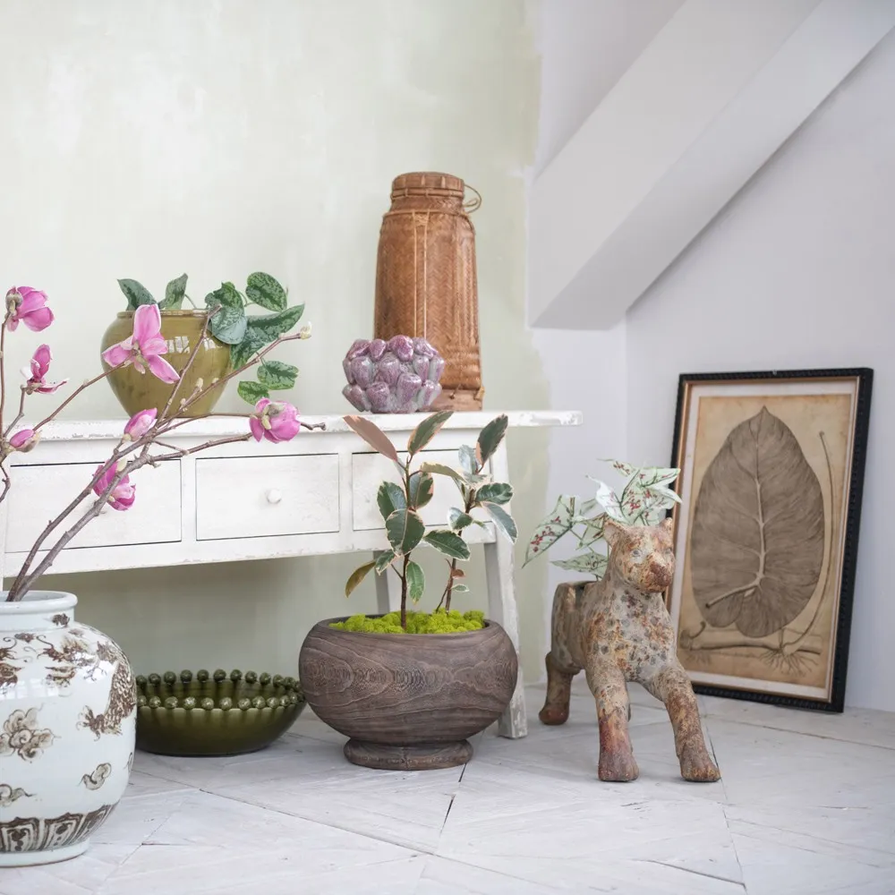 Wrenlee Square Outdoor Planter - Brown, Paulownia Wood