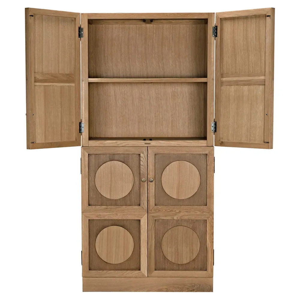 Wrenley Hutch - White Oak, Antique Brass