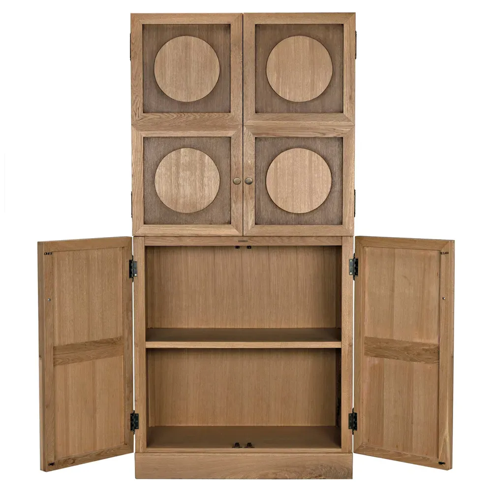 Wrenley Hutch - White Oak, Antique Brass