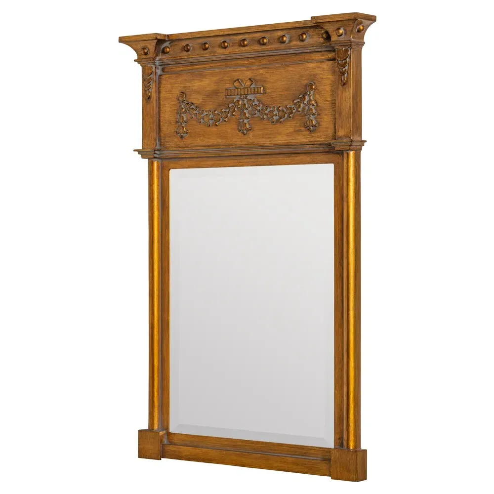 Wrenley Vintage Wall Mirror - Antique Gold, Polyurethane