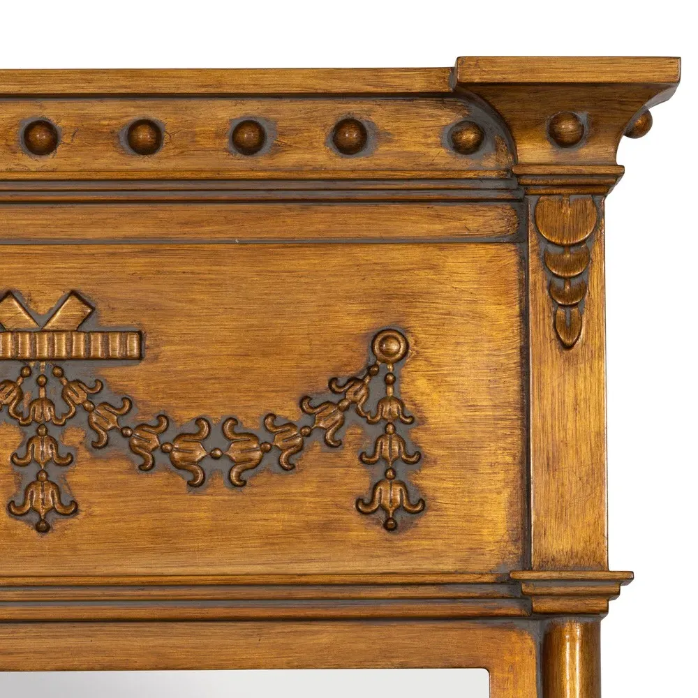 Wrenley Vintage Wall Mirror - Antique Gold, Polyurethane