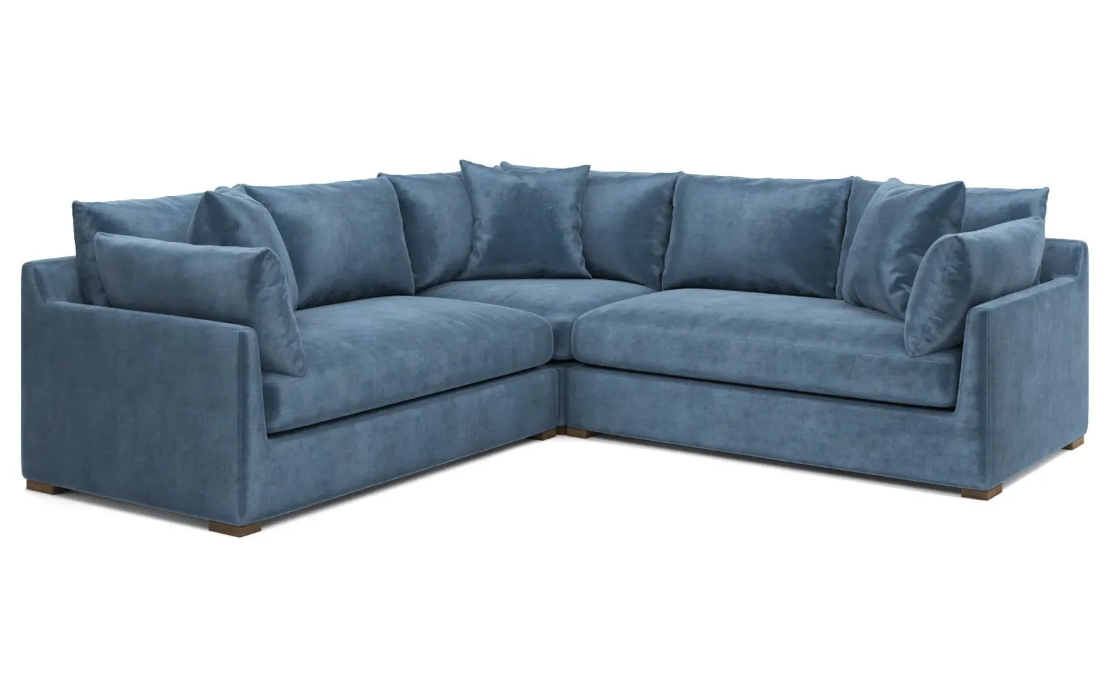 Wrenly Corner Sectional - Blue Dusk, Performance Velvet