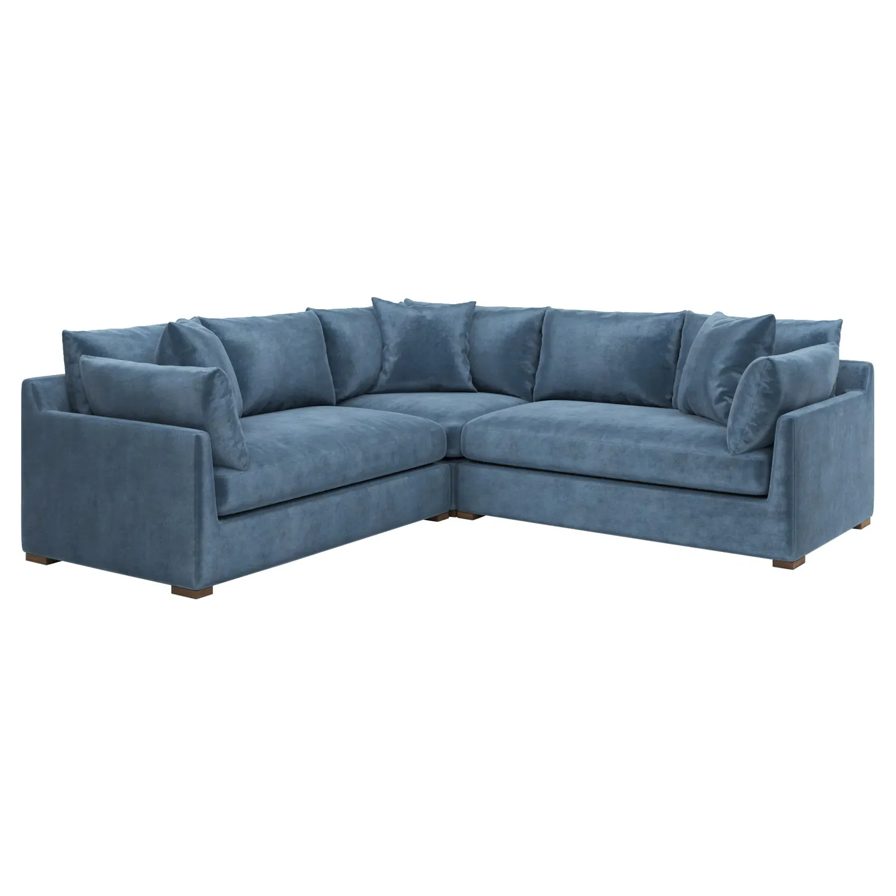 Wrenly Corner Sectional - Blue Dusk, Performance Velvet