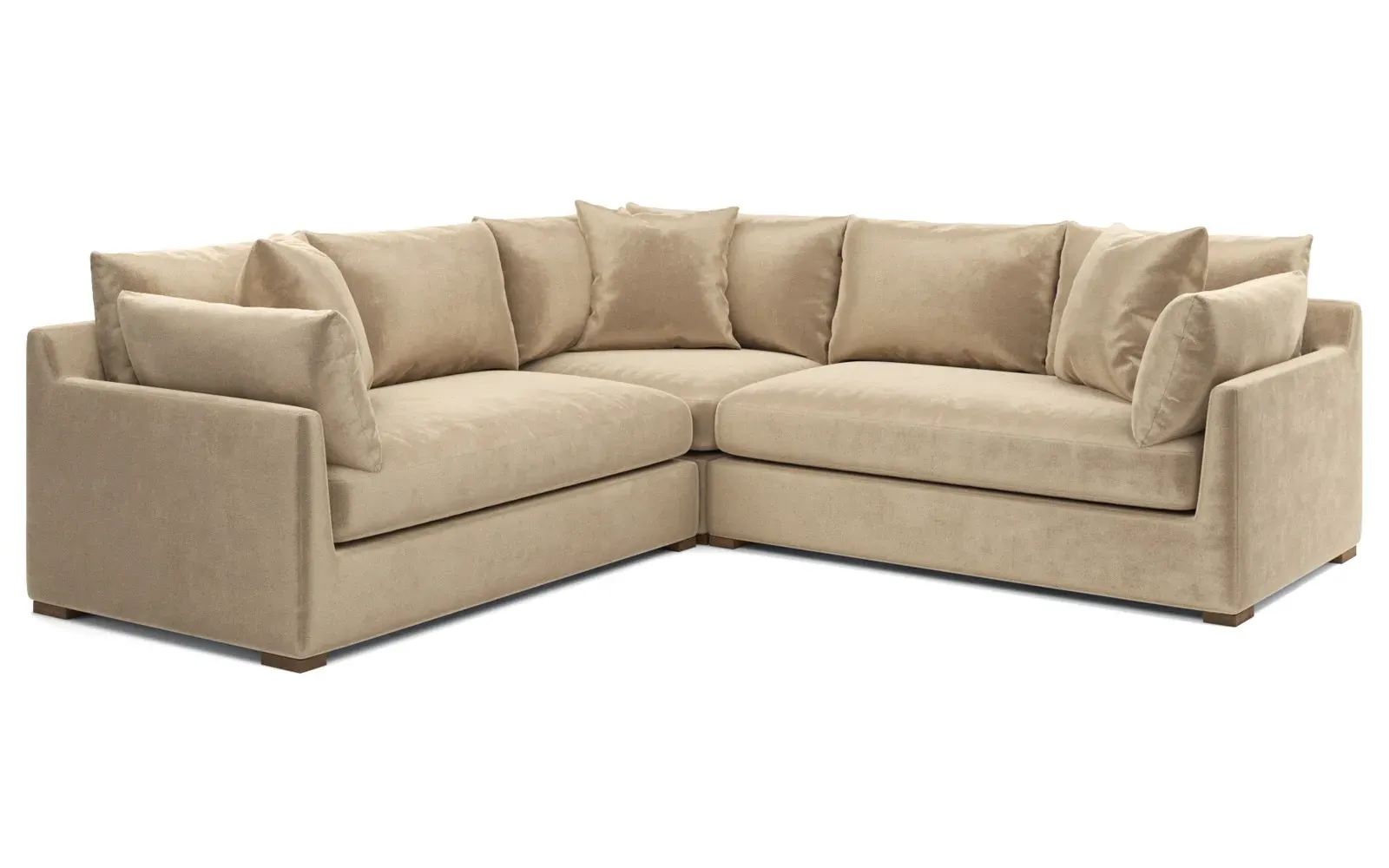 Wrenly Corner Sectional - Champagne, Performance Velvet