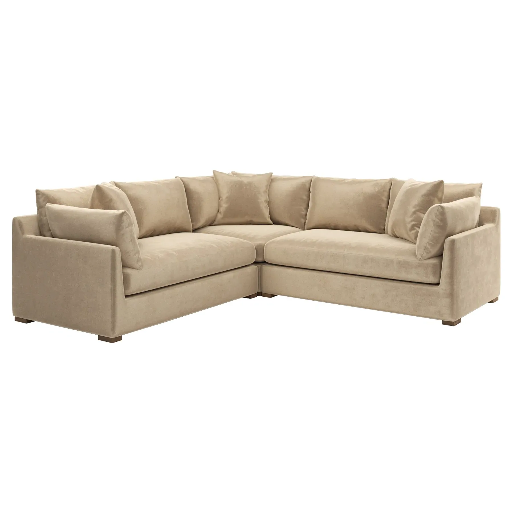Wrenly Corner Sectional - Champagne, Performance Velvet
