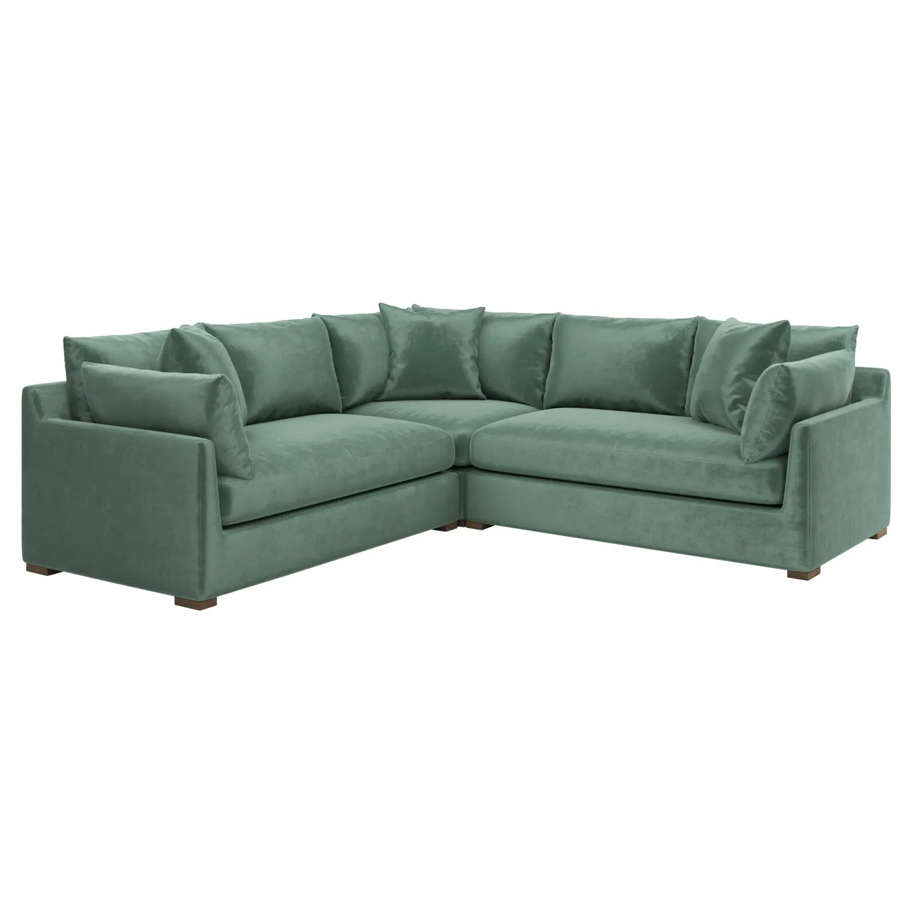 Wrenly Corner Sectional - Stone Pine, Performance Velvet