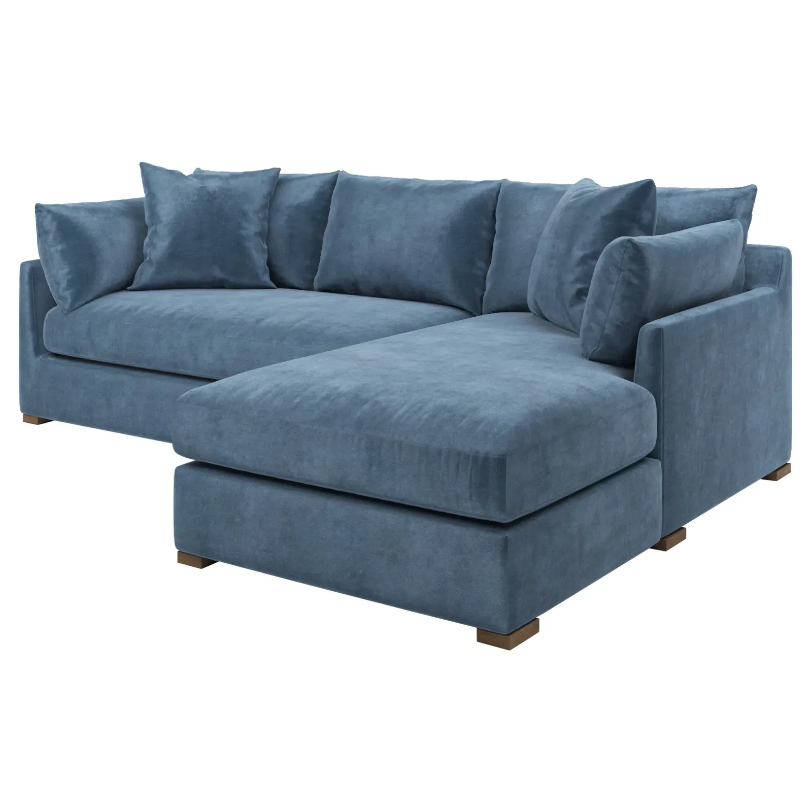 Wrenly Left Chaise Sectional - Blue Dusk, Velvet image